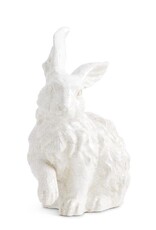 18" White Glazed Terracotta Bunny Standing