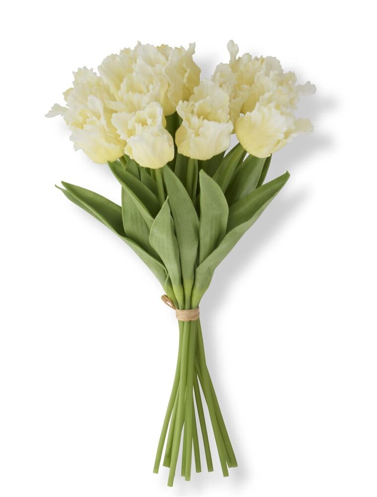 12 Stems Yellow Real Touch Parrot Tulip Bundle