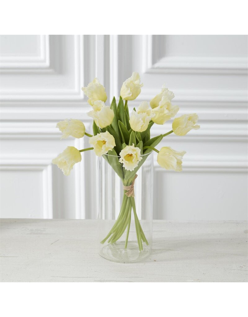 12 Stems Yellow Real Touch Parrot Tulip Bundle