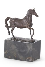 Bronze Horse Statue on Marble Block