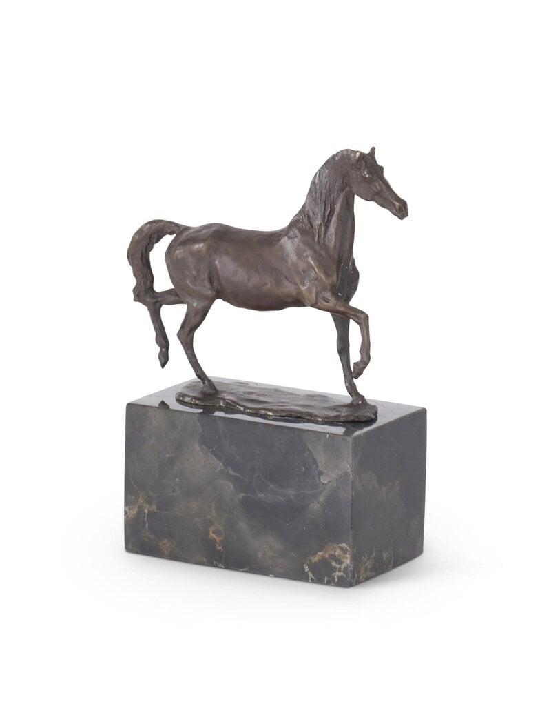 Bronze Horse Statue on Marble Block