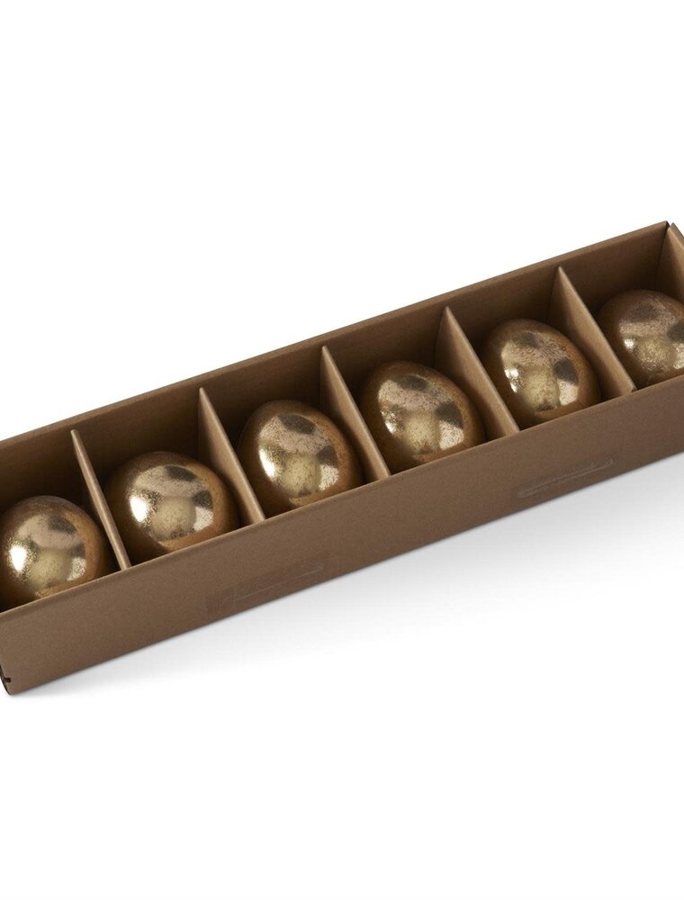 3" Gold Gilded Resin Eggs