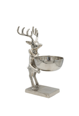 Deer Holding Bowl, Nickel Finish