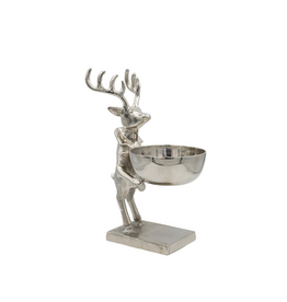 Deer Holding Bowl, Nickel Finish