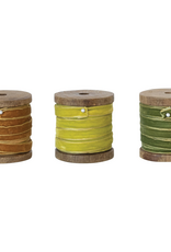 10Yards Velvet Ribbon w/Metallic Edges - Wood Spool