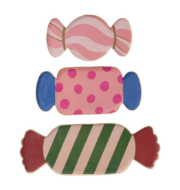 Set of 3 Enameled Candy Shaped Trays