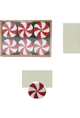 Christmas Market Set of 6 Peppermint Candy Card/Photo Holders