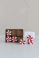 Christmas Market Set of 6 Peppermint Candy Card/Photo Holders