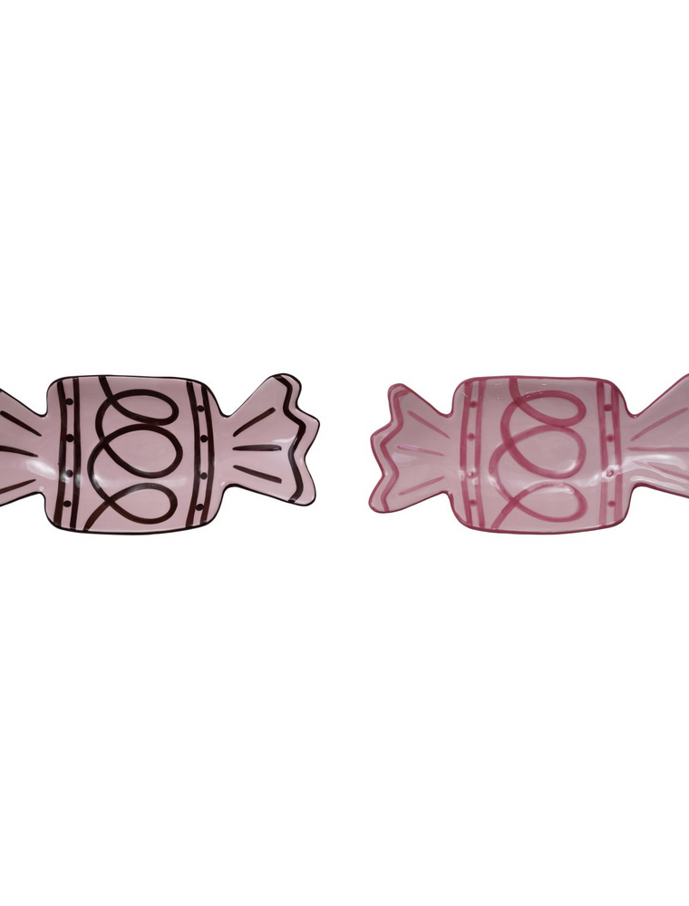 Christmas Market Ceramic Candy Shaped Plate - 2 Styles