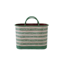 Christmas Market Small Holiday Pattern Metal Bucket with Handles