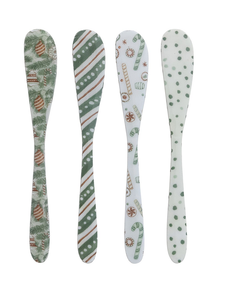 Christmas Market Enameled Canape Knife - 4 Styles