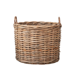 Meadow Large 31.5" Round x 25"H Rattan Basket w/Handles