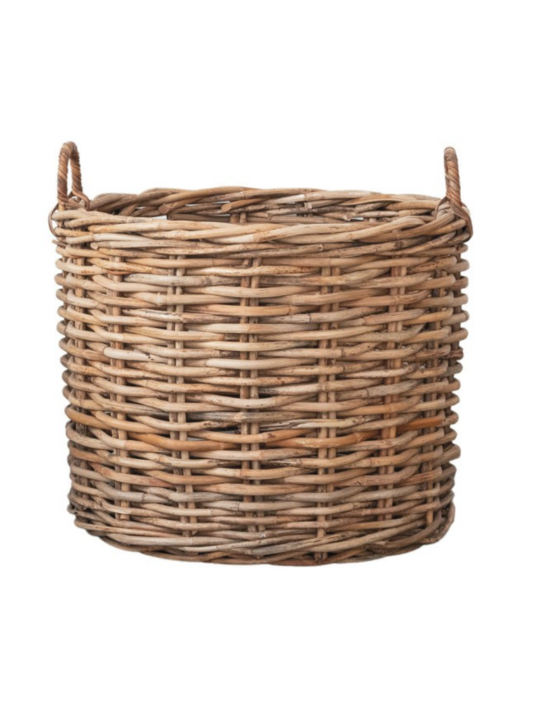 Meadow Large 31.5" Round x 25"H Rattan Basket w/Handles