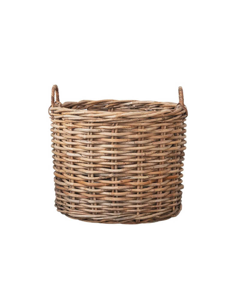 Meadow Large 31.5" Round x 25"H Rattan Basket w/Handles