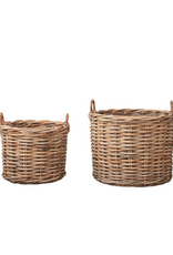 Meadow Large 31.5" Round x 25"H Rattan Basket w/Handles