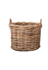 Meadow Small 26" Round x 20.5"H Rattan Basket w/Handles