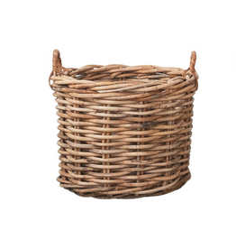 Meadow Small 26" Round x 20.5"H Rattan Basket w/Handles