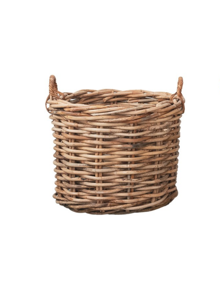 Meadow Small 26" Round x 20.5"H Rattan Basket w/Handles
