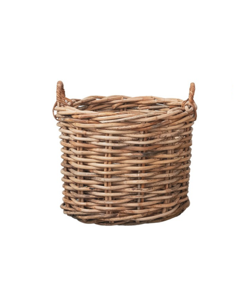 Meadow Small 26" Round x 20.5"H Rattan Basket w/Handles