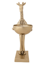 Collected Notions Cast Aluminum Giraffe Holding Bowl