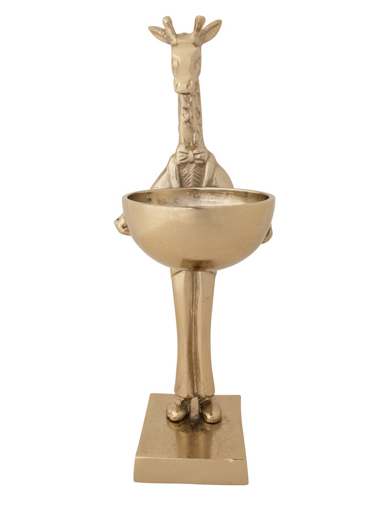 Collected Notions Cast Aluminum Giraffe Holding Bowl