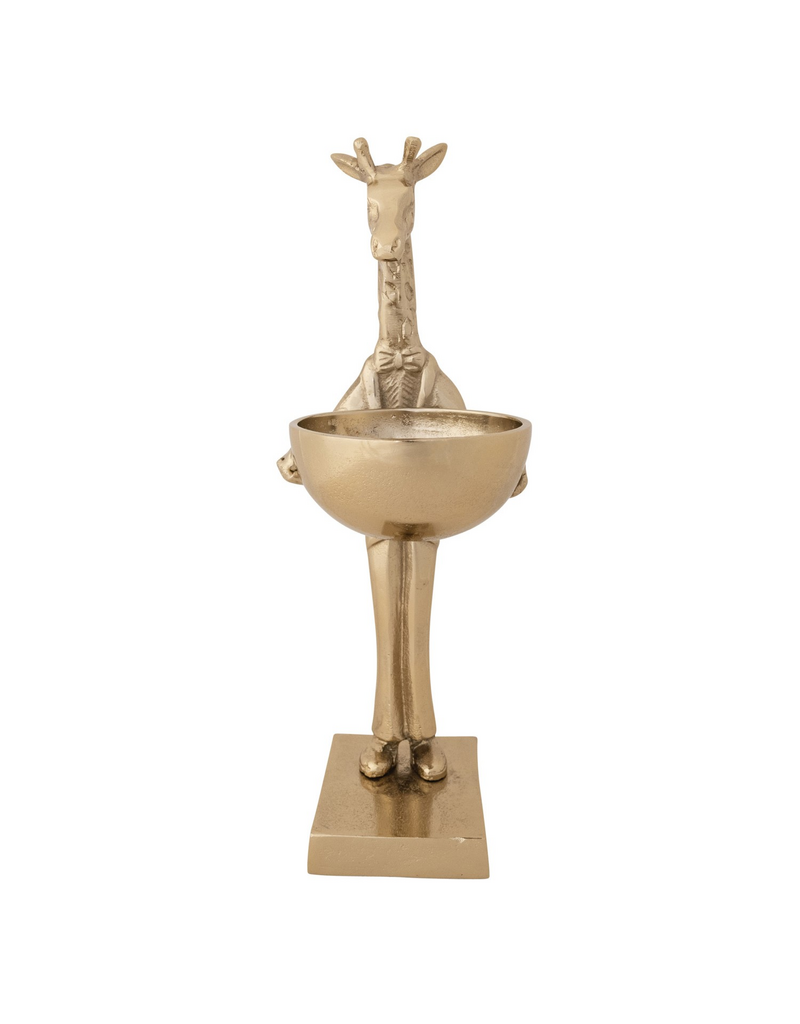 Collected Notions Cast Aluminum Giraffe Holding Bowl