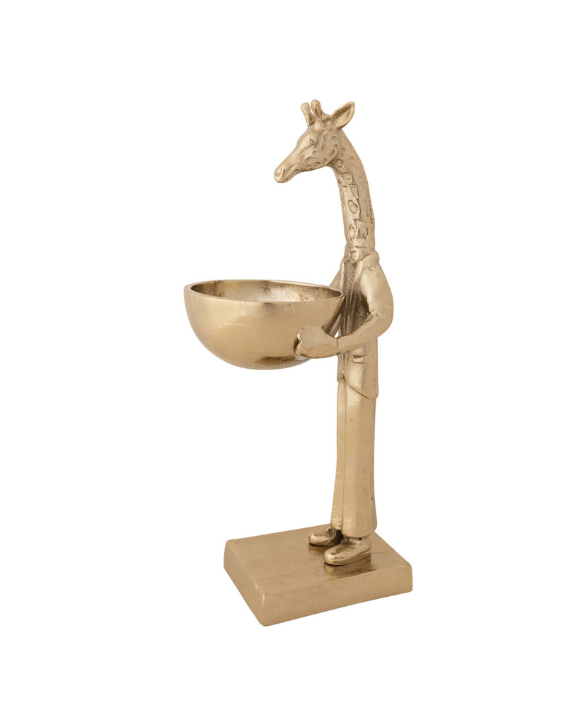Collected Notions Cast Aluminum Giraffe Holding Bowl