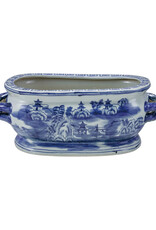 Dapper Home Oval Hand-Painted Stoneware Vintage Reproduction Planter