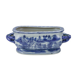 Dapper Home Oval Hand-Painted Stoneware Vintage Reproduction Planter