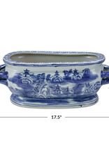 Dapper Home Oval Hand-Painted Stoneware Vintage Reproduction Planter