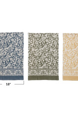 Meadow Cotton Printed Tea Towels w/ Floral Pattern, Set of 3