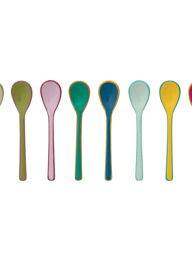 At The Table Enamel Salt Spoon with Colored Edge, 8 Styles