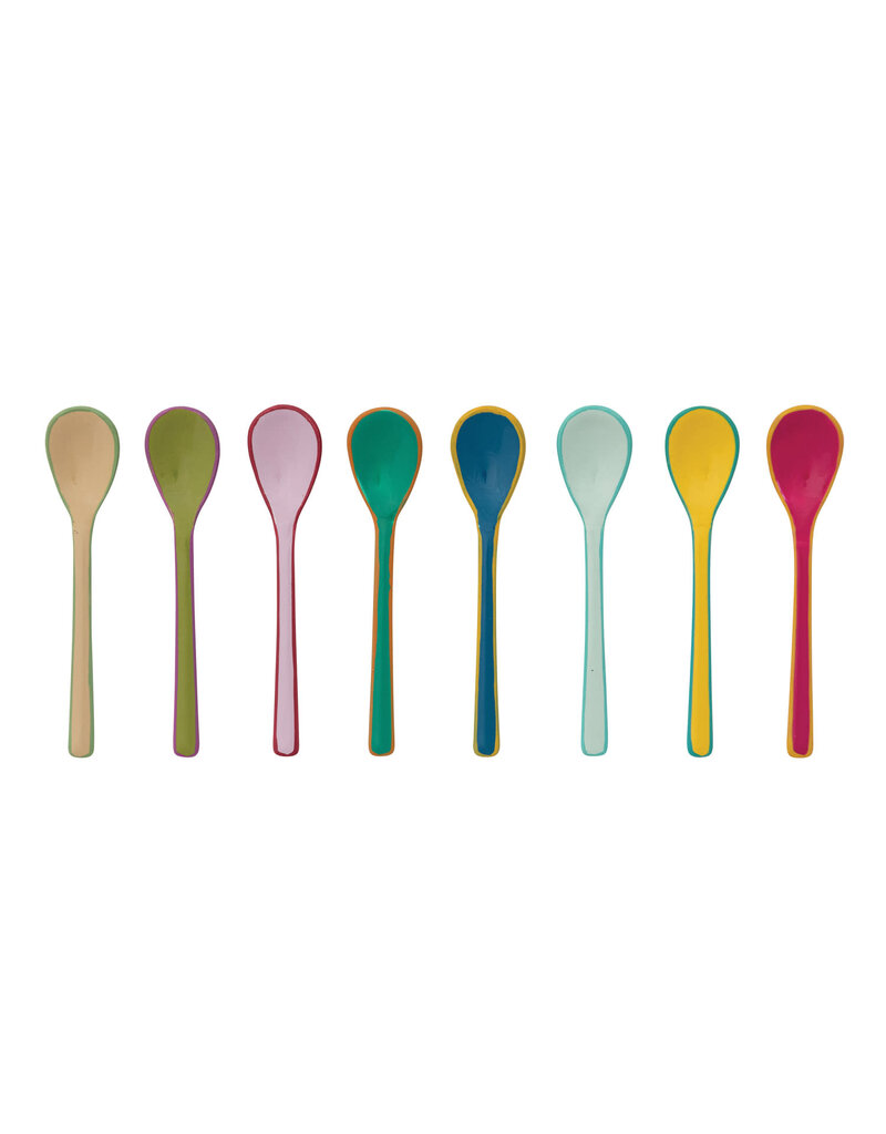 At The Table Enamel Salt Spoon with Colored Edge, 8 Styles