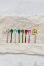 At The Table Enamel Salt Spoon with Colored Edge, 8 Styles