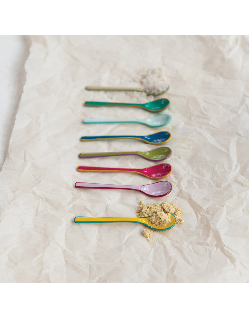 At The Table Enamel Salt Spoon with Colored Edge, 8 Styles