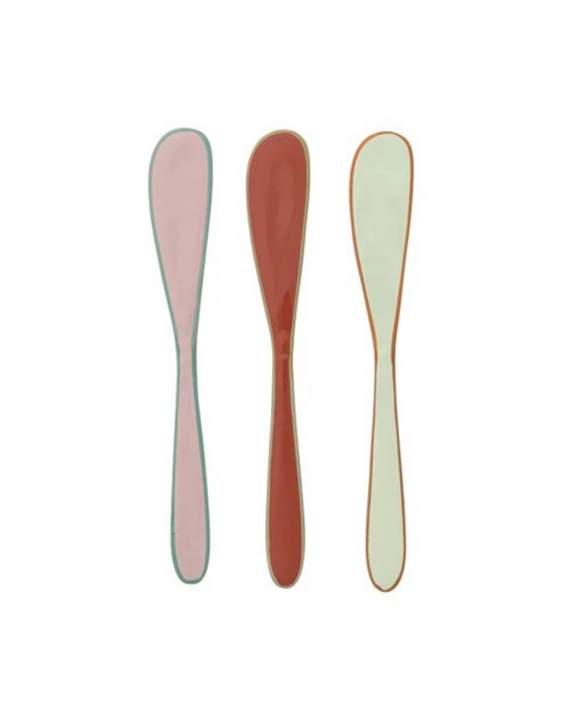 Enamel Canape Knife with Colored Edge, 3 Styles