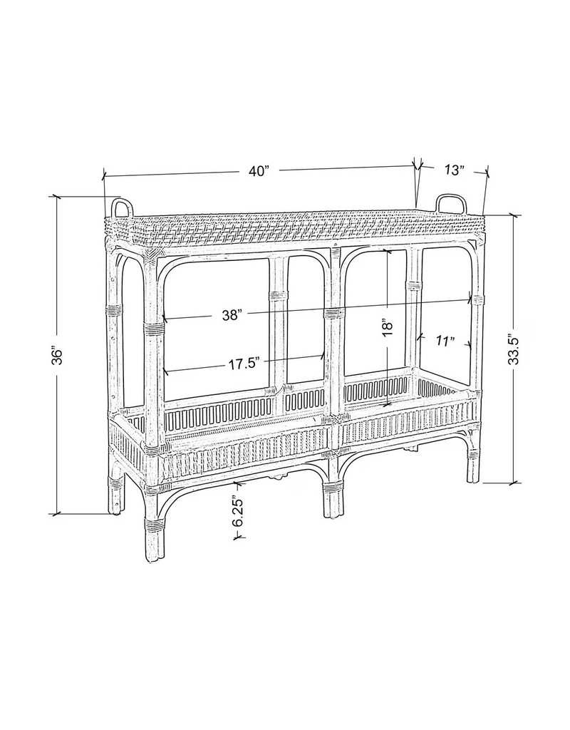 Rattan 40" Wide Nessa Rattan Console Table