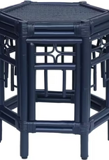 Rattan Wren Chippendale Rattan Side Table - Navy