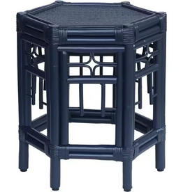 Rattan Wren Chippendale Rattan Side Table - Navy