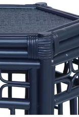 Rattan Wren Chippendale Rattan Side Table - Navy