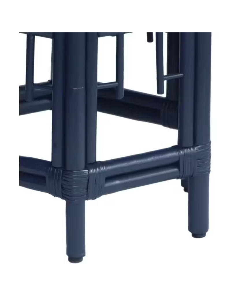 Rattan Wren Chippendale Rattan Side Table - Navy