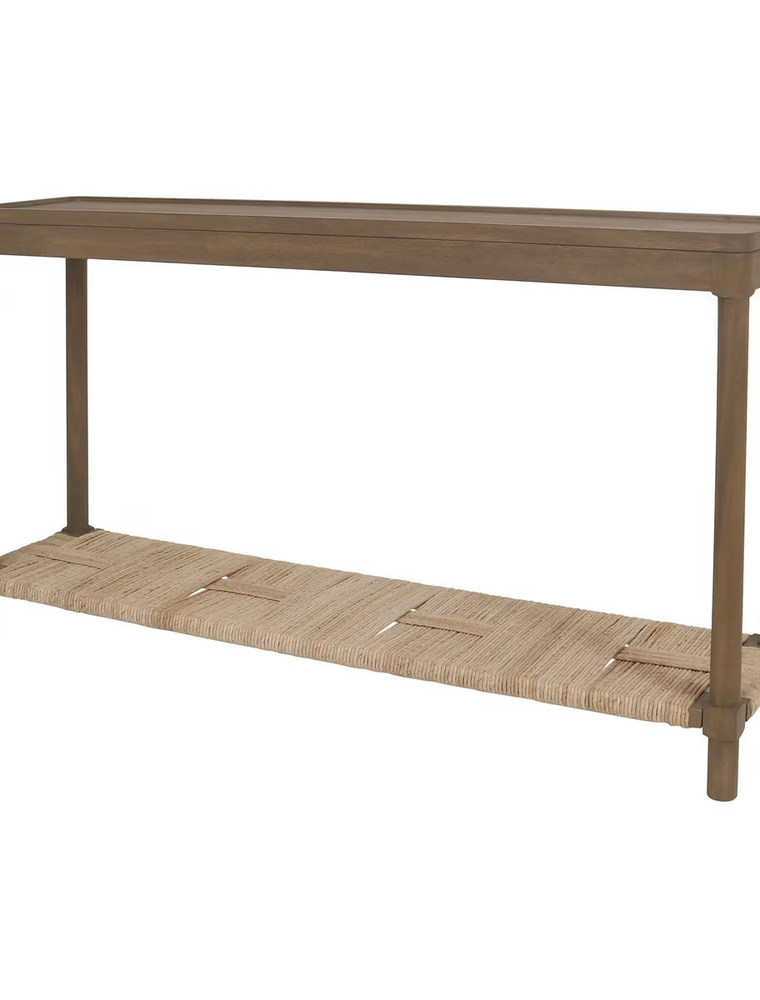 Jeffan 58" W - Asher Tray Top Console with Rush Shelf