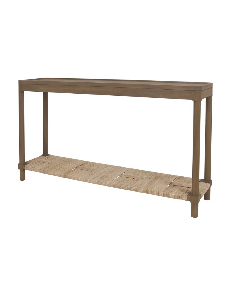 Jeffan 58" W - Asher Tray Top Console with Rush Shelf