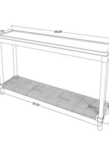 Jeffan 58" W - Asher Tray Top Console with Rush Shelf