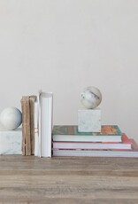 SET of 2 / Marble Bookends 6"H