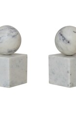 SET of 2 / Marble Bookends 6"H