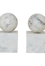 SET of 2 / Marble Bookends 6"H