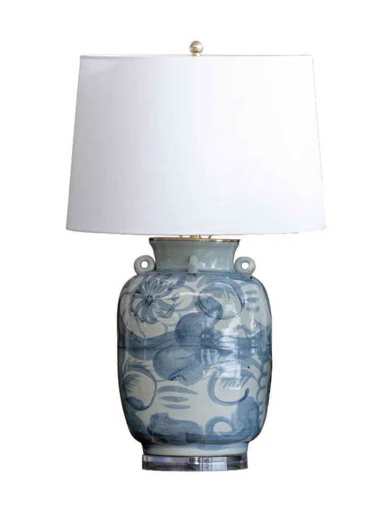 Blue Ocean Blue - Jingdezhen Porcelain Hand Painted Folk Lamp