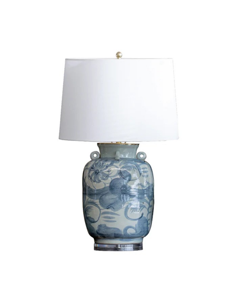 Blue Ocean Blue - Jingdezhen Porcelain Hand Painted Folk Lamp