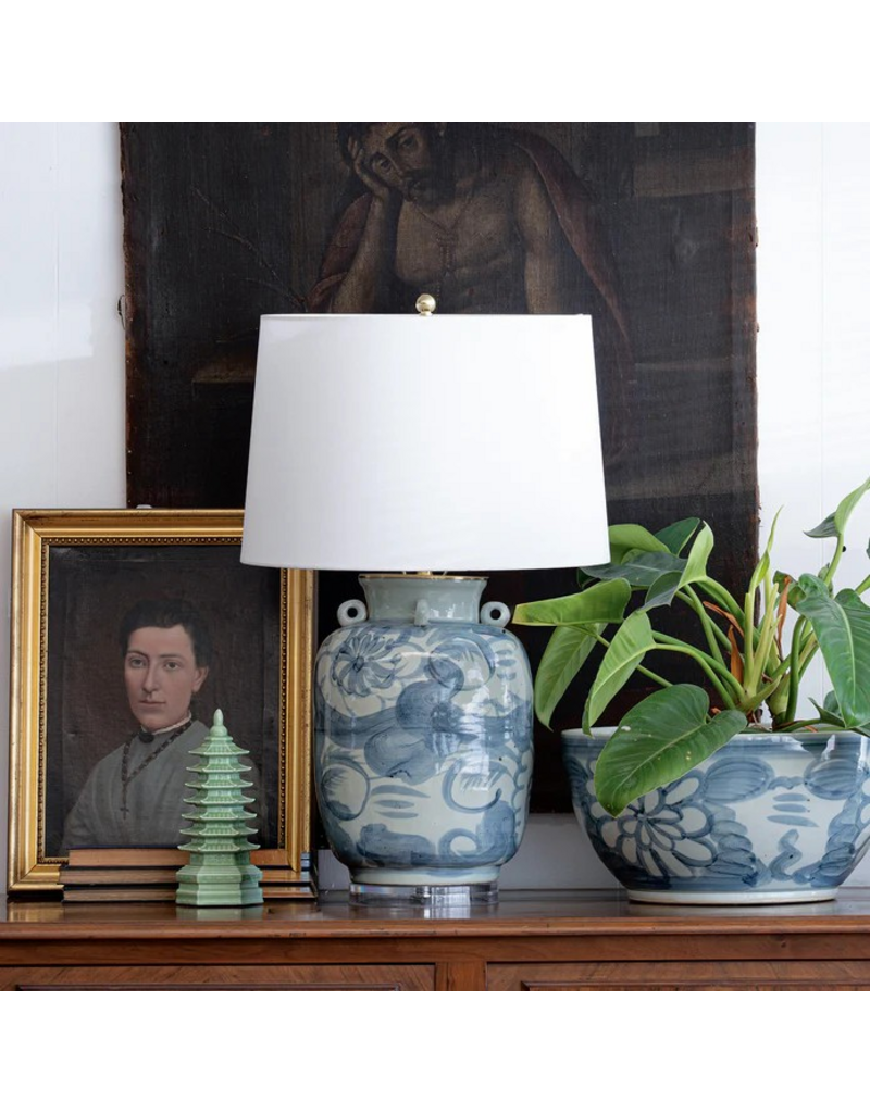 Blue Ocean Blue - Jingdezhen Porcelain Hand Painted Folk Lamp